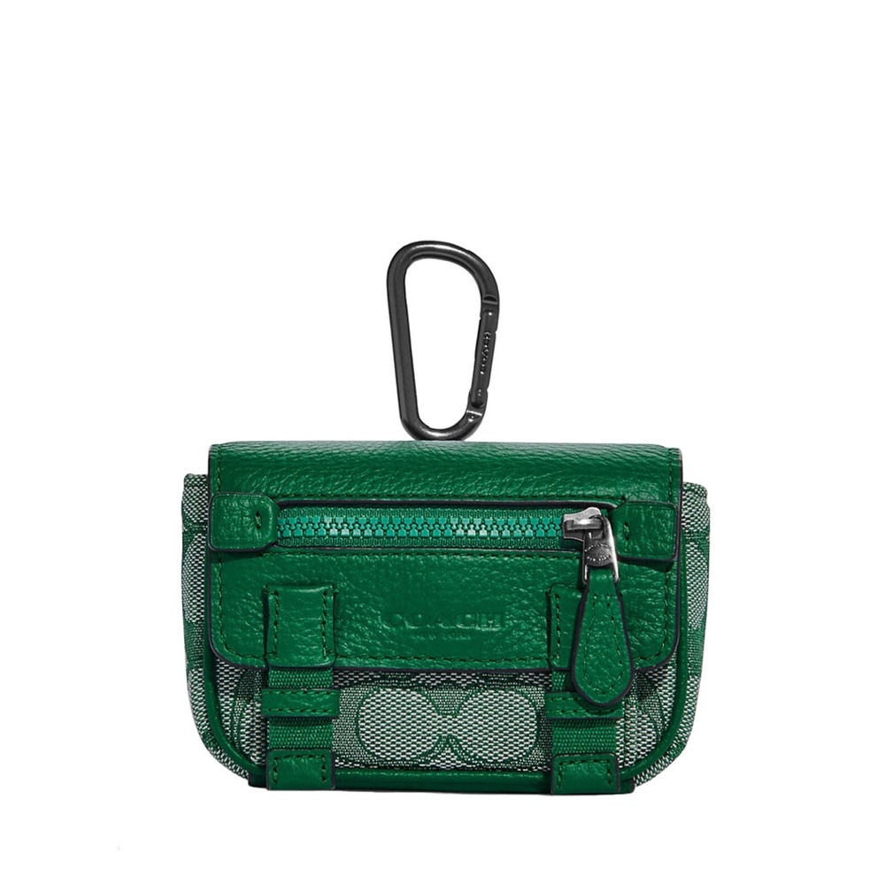 Coach Micro Track Key Fob In Signature Jacquard